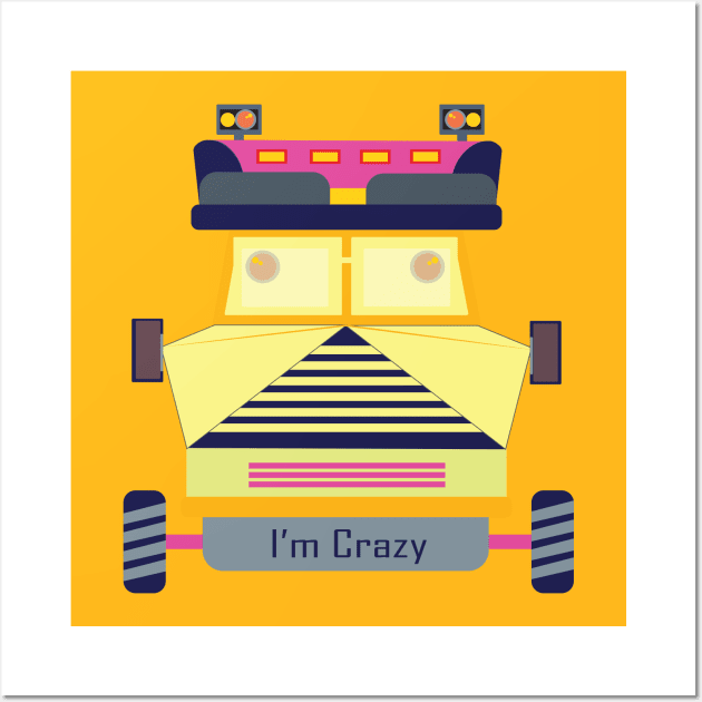 Crazy Truck Driver T shirt Wall Art by Russell Jayedi